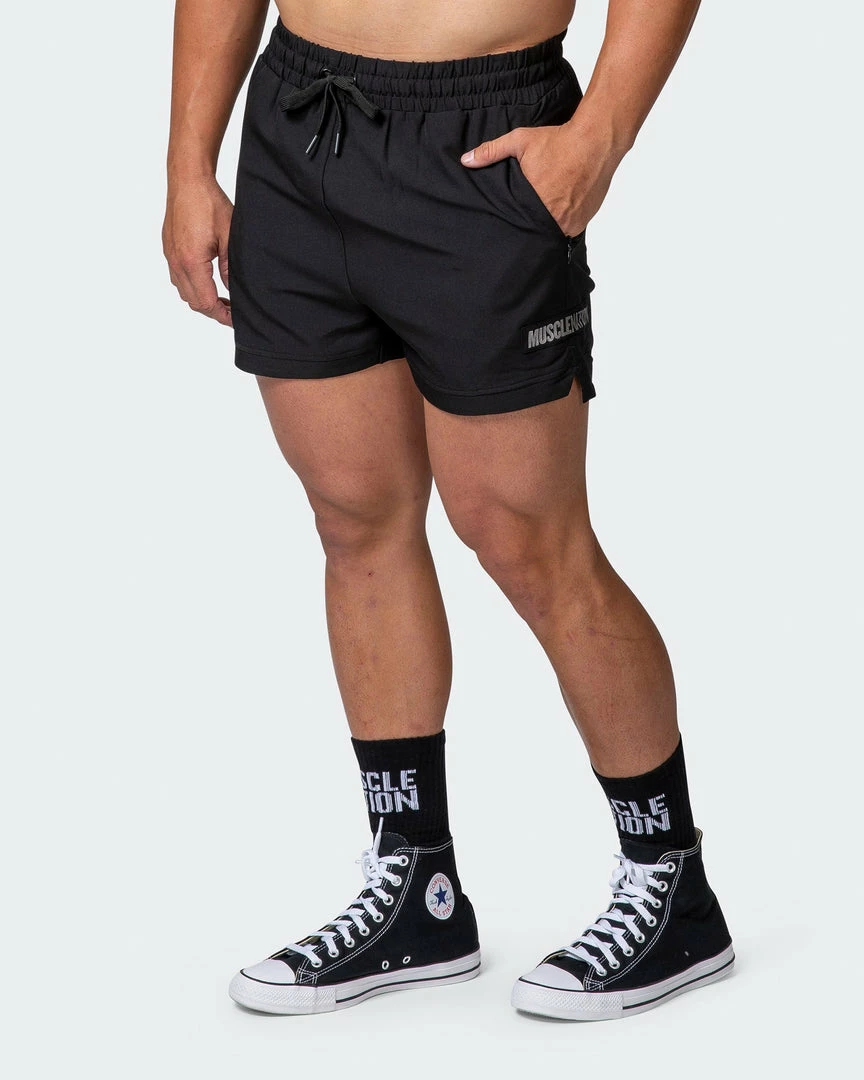 Muscle Nation Mens Elevate Active Shorts - Black 30% EOFY SALE 3 Muscle Nation Mens Elevate Active Shorts - Black 30% EOFY SALE