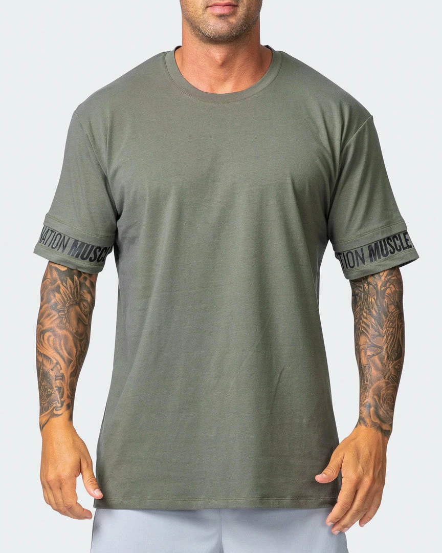 Muscle Nation Exceptional Dual Tee - Army Green 4 Muscle Nation Exceptional Dual Tee - Army Green