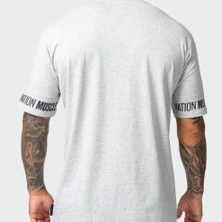 Muscle Nation Exceptional Dual Tee - Light Grey Marl