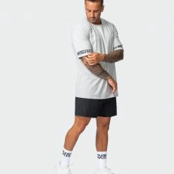 Muscle Nation Exceptional Dual Tee - Light Grey Marl