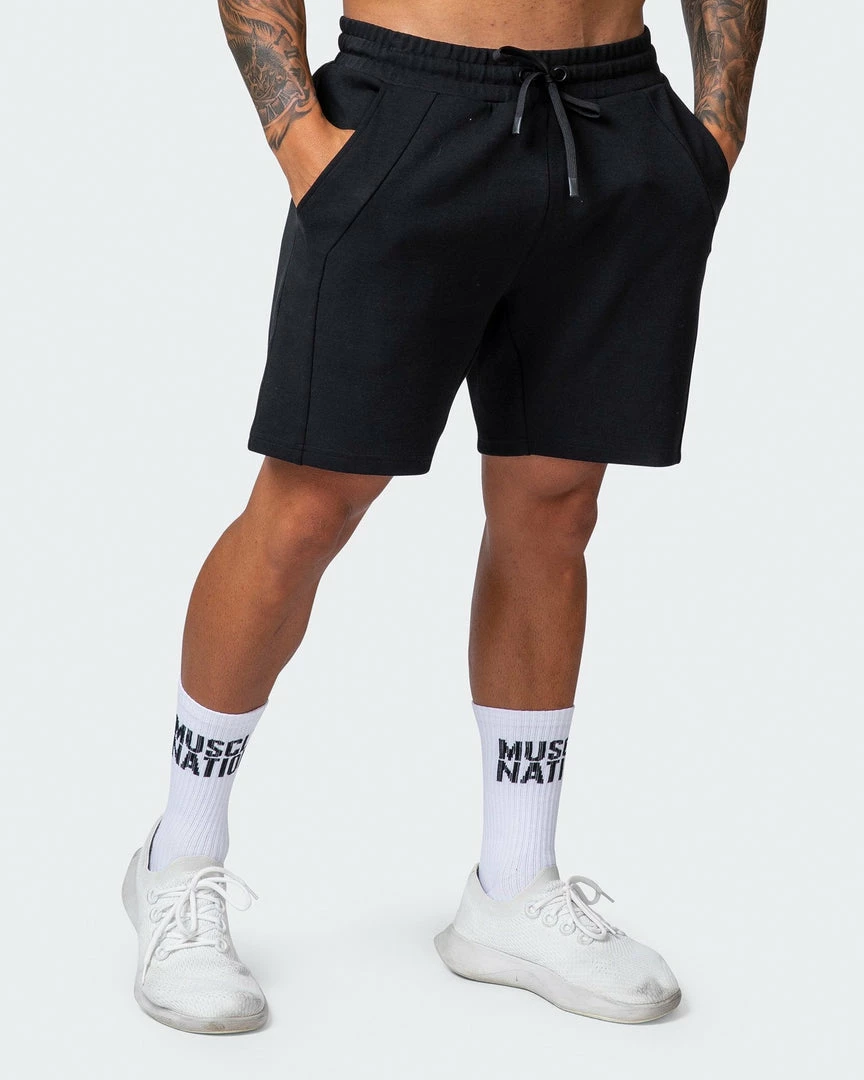 Muscle Nation Mens Laid Back Shorts - Black 5 Muscle Nation Mens Laid Back Shorts - Black