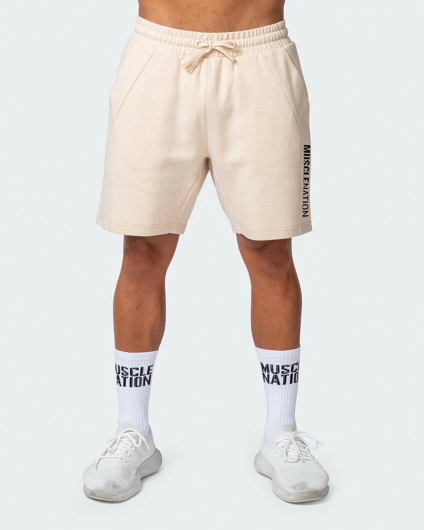 Muscle Nation Laid Back Shorts - Buff 4 Muscle Nation Laid Back Shorts - Buff
