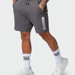 Muscle Nation Mens Laid Back Shorts - Charcoal