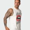 Muscle Nation Mens Lips Vintage Tank - Washed Oatmeal 1 Muscle Nation Mens Lips Vintage Tank - Washed Oatmeal