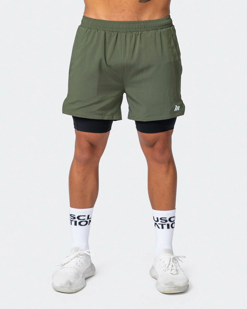 Muscle Nation Max Distance Shorts - Dark Khaki 30% EOFY SALE 5 Muscle Nation Max Distance Shorts - Dark Khaki 30% EOFY SALE