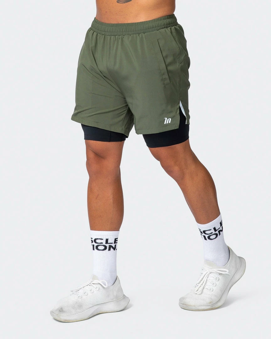 Muscle Nation Max Distance Shorts - Dark Khaki 30% EOFY SALE 6 Muscle Nation Max Distance Shorts - Dark Khaki 30% EOFY SALE