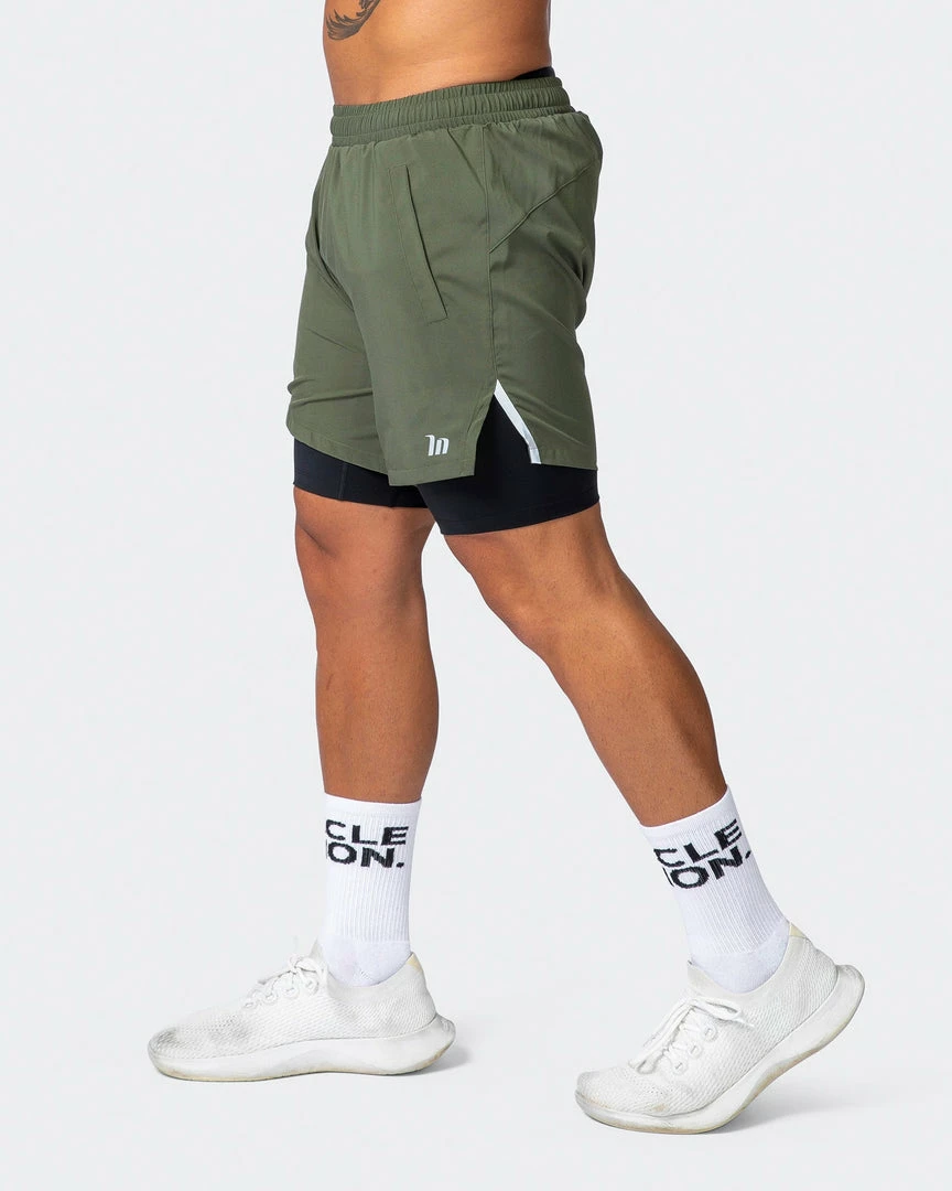 Muscle Nation Max Distance Shorts - Dark Khaki 30% EOFY SALE 7 Muscle Nation Max Distance Shorts - Dark Khaki 30% EOFY SALE