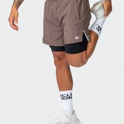 Muscle Nation Max Distance Shorts - Dark Taupe