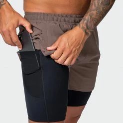 Muscle Nation Max Distance Shorts - Dark Taupe