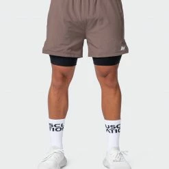 Muscle Nation Max Distance Shorts - Dark Taupe
