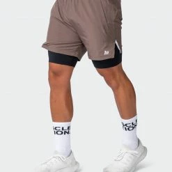 Muscle Nation Max Distance Shorts - Dark Taupe