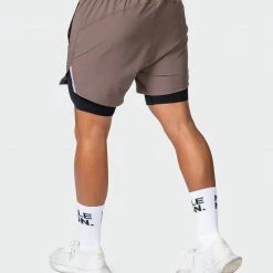 Muscle Nation Max Distance Shorts - Dark Taupe