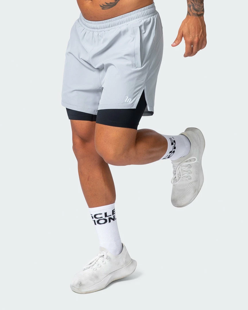 Muscle Nation Max Distance Shorts - Quiet Grey 3 Muscle Nation Max Distance Shorts - Quiet Grey