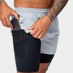 Muscle Nation Max Distance Shorts - Quiet Grey