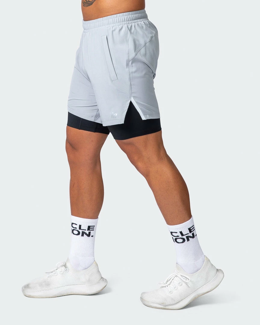 Muscle Nation Max Distance Shorts - Quiet Grey 7 Muscle Nation Max Distance Shorts - Quiet Grey