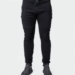 Muscle Nation Winter Moto Tapered Joggers - Black