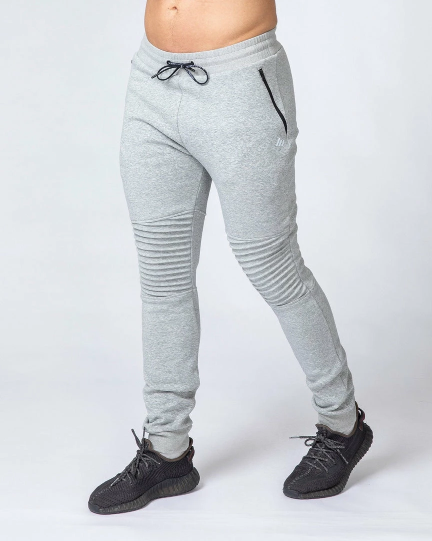 Muscle Nation Moto Tapered Joggers - Light Grey Winter 3 Muscle Nation Moto Tapered Joggers - Light Grey Winter