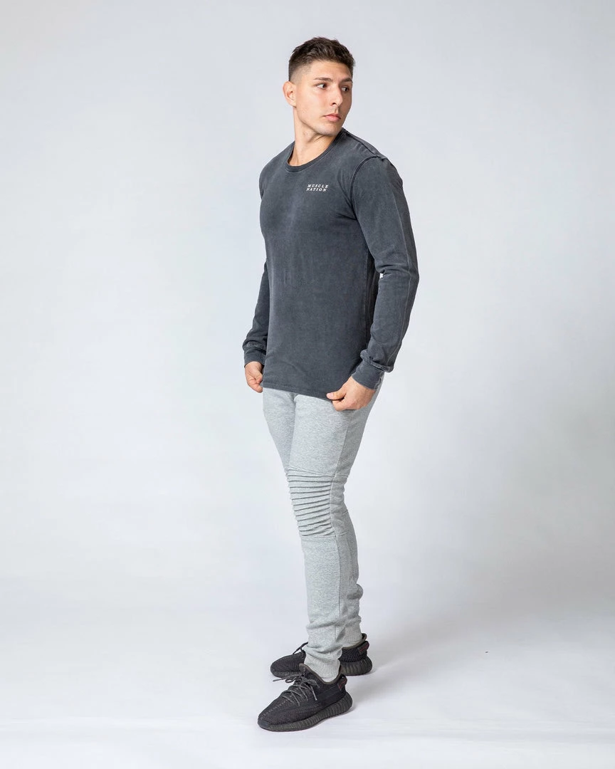 Muscle Nation Moto Tapered Joggers - Light Grey Winter 4 Muscle Nation Moto Tapered Joggers - Light Grey Winter