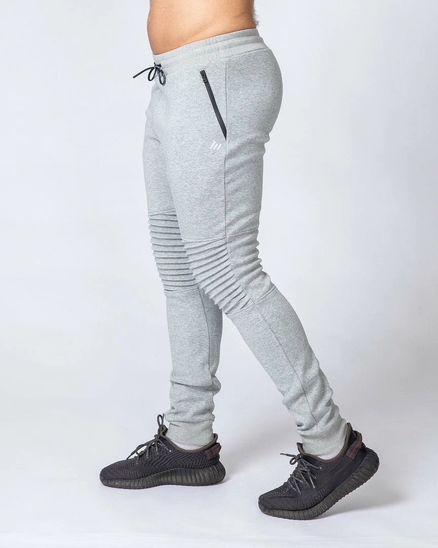 Muscle Nation Moto Tapered Joggers - Light Grey Winter 6 Muscle Nation Moto Tapered Joggers - Light Grey Winter