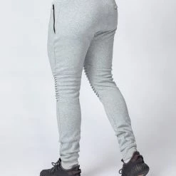 Muscle Nation Moto Tapered Joggers - Light Grey Winter 13 Muscle Nation Moto Tapered Joggers - Light Grey Winter