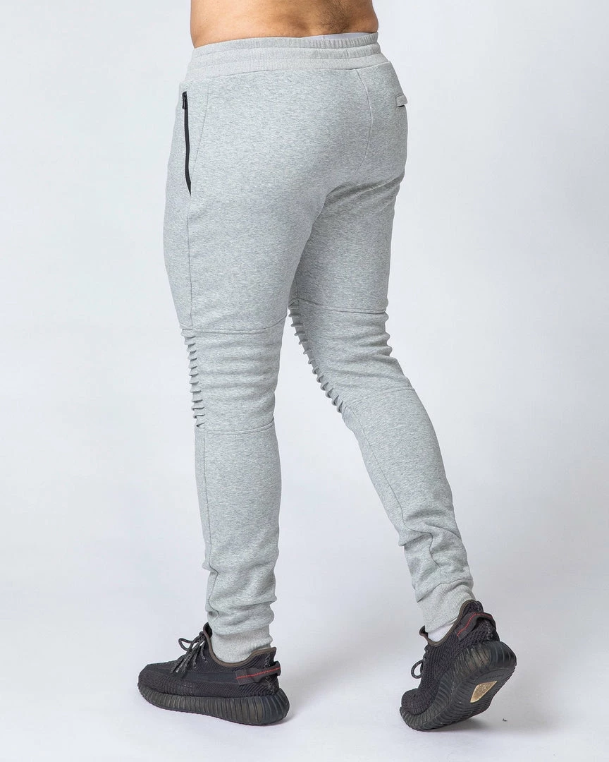 Muscle Nation Moto Tapered Joggers - Light Grey Winter 7 Muscle Nation Moto Tapered Joggers - Light Grey Winter