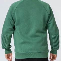 Muscle Nation Winter Moto Vintage Pullover - Washed Fir Green