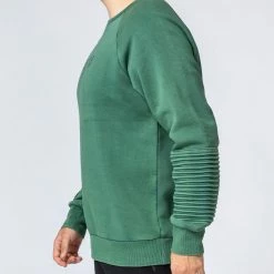 Muscle Nation Winter Moto Vintage Pullover - Washed Fir Green