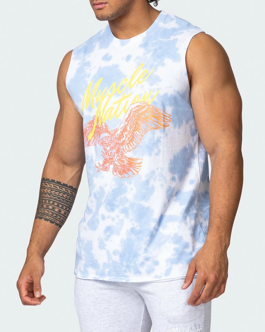 Muscle Nation Neon Eagle Oversized Tie Dye Tank - White / Cashmere Blue Tie Dye In The Limelight 5 Muscle Nation Neon Eagle Oversized Tie Dye Tank - White / Cashmere Blue Tie Dye In The Limelight