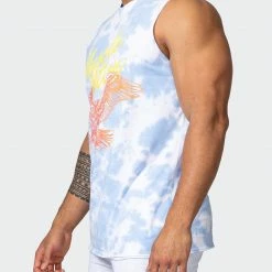 Muscle Nation Neon Eagle Oversized Tie Dye Tank - White / Cashmere Blue Tie Dye In The Limelight 12 Muscle Nation Neon Eagle Oversized Tie Dye Tank - White / Cashmere Blue Tie Dye In The Limelight