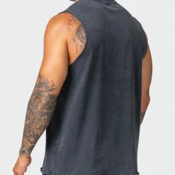 Muscle Nation 30% EOFY SALE Neon Grid Vintage Tank - Washed Black