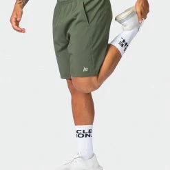 Muscle Nation New Heights 7" Shorts - Dark Khaki 30% EOFY SALE