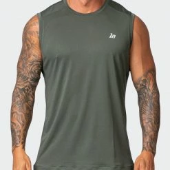 Muscle Nation New Heights Running Tank - Dark Khaki
