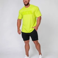 Muscle Nation Oversized Tonal Tee - Acid Lime