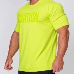 Muscle Nation Oversized Tonal Tee - Acid Lime