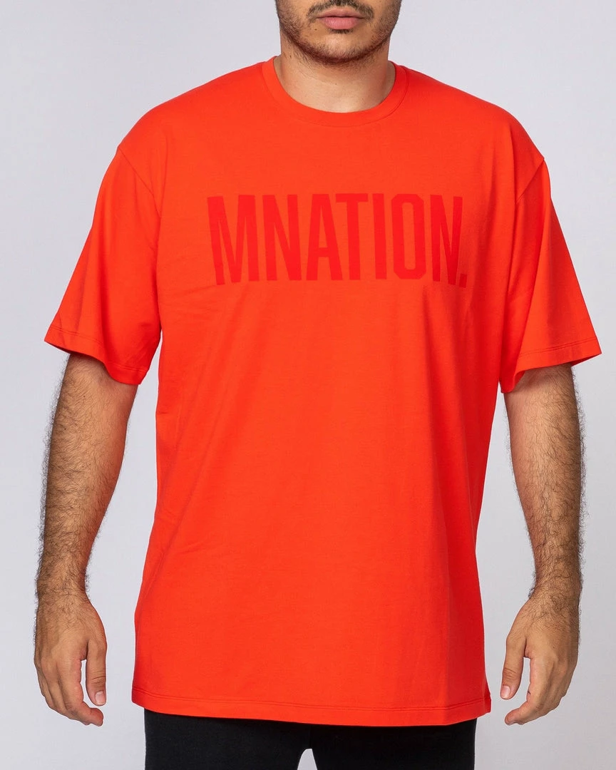 Muscle Nation Oversized Tonal Tee - Infrared Mens 5 Muscle Nation Oversized Tonal Tee - Infrared Mens