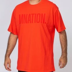 Muscle Nation Oversized Tonal Tee - Infrared Mens 14 Muscle Nation Oversized Tonal Tee - Infrared Mens