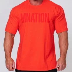 Muscle Nation Oversized Tonal Tee - Infrared Mens 15 Muscle Nation Oversized Tonal Tee - Infrared Mens