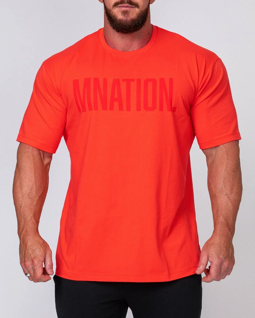 Muscle Nation Oversized Tonal Tee - Infrared Mens 8 Muscle Nation Oversized Tonal Tee - Infrared Mens