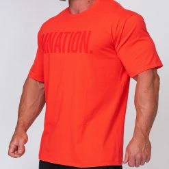 Muscle Nation Oversized Tonal Tee - Infrared Mens 17 Muscle Nation Oversized Tonal Tee - Infrared Mens