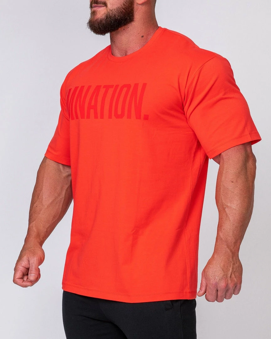 Muscle Nation Oversized Tonal Tee - Infrared Mens 10 Muscle Nation Oversized Tonal Tee - Infrared Mens