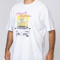 Muscle Nation Mens Oversized Vintage Tee - Lambo