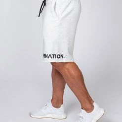 Muscle Nation Relaxed Shorts - White Marl Mens