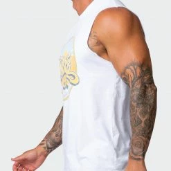 Muscle Nation Retro Vibes Vintage Tank - Washed White Mens 13 Muscle Nation Retro Vibes Vintage Tank - Washed White Mens