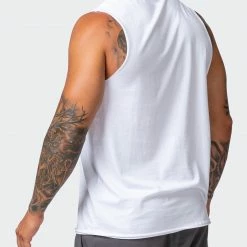 Muscle Nation Retro Vibes Vintage Tank - Washed White Mens 14 Muscle Nation Retro Vibes Vintage Tank - Washed White Mens