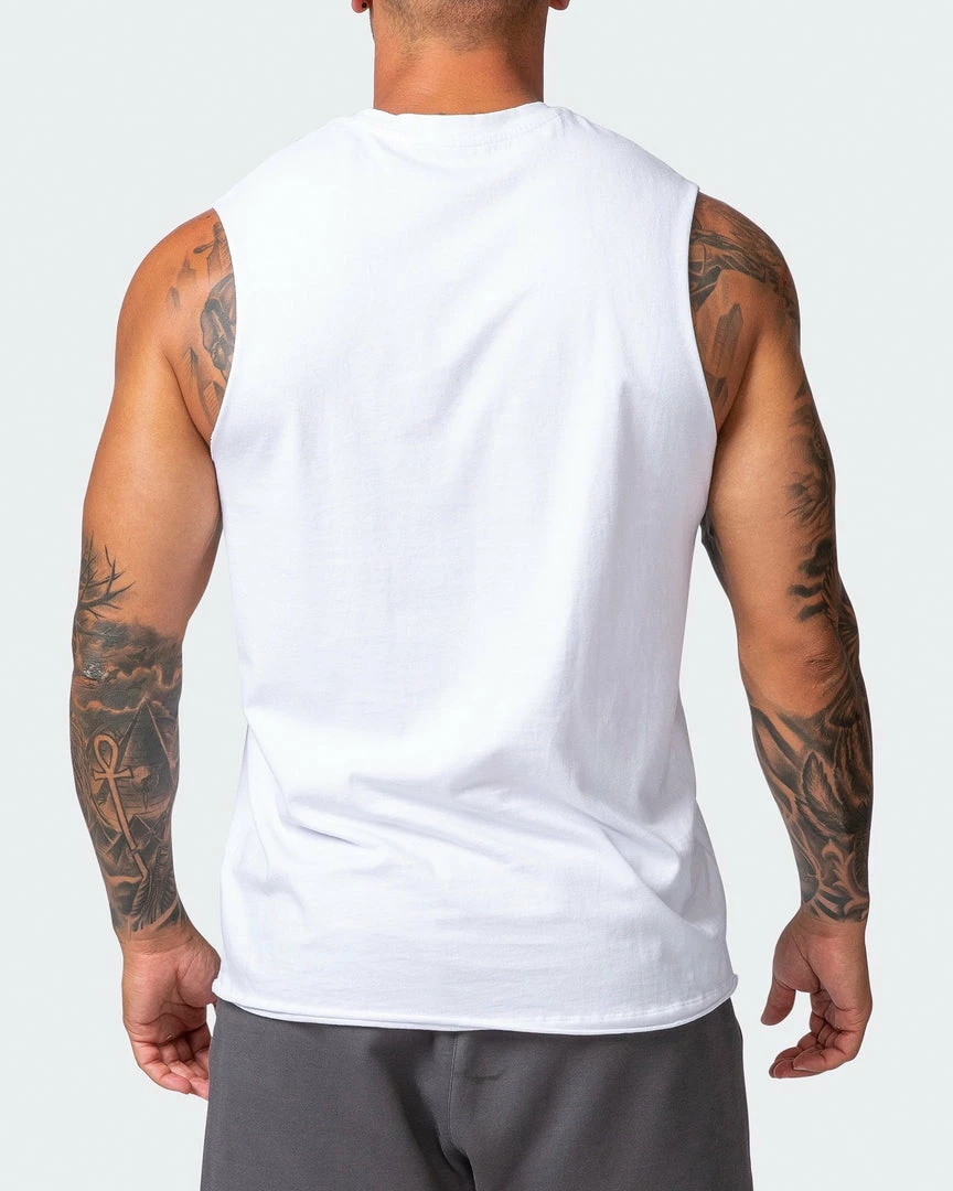 Muscle Nation Retro Vibes Vintage Tank - Washed White Mens 8 Muscle Nation Retro Vibes Vintage Tank - Washed White Mens