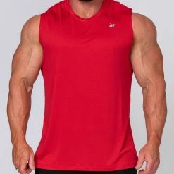 Muscle Nation 30% EOFY SALE Running Tank - Deep Red
