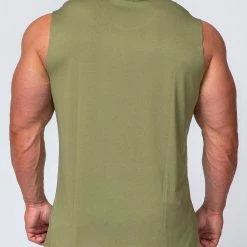 Muscle Nation Mens Running Tank - Olive