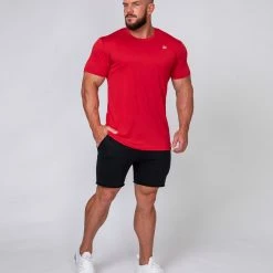 Muscle Nation 30% EOFY SALE Running Tee - Deep Red