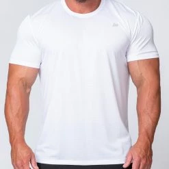 Muscle Nation Running Tee - White Mens