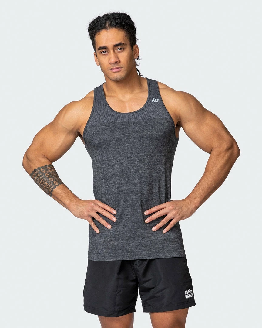 Muscle Nation Seamless Tank - Charcoal Marl 3 Muscle Nation Seamless Tank - Charcoal Marl
